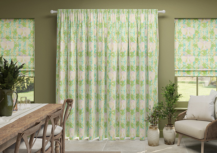 Faded Glamour, Goddess Green Stripe - Made To Measure Curtains - Image 7